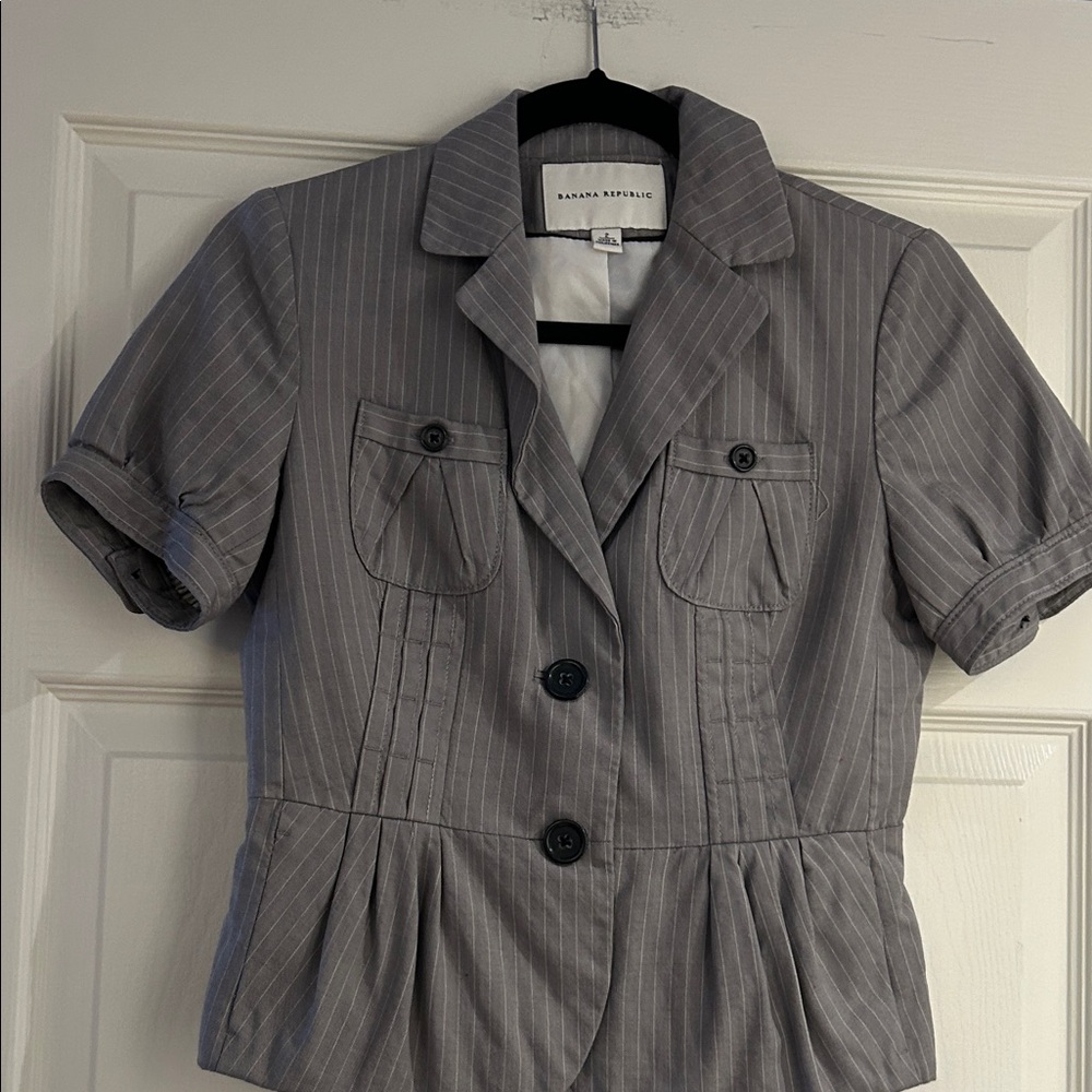 Banana Republic Charcoal Pinstripe Women's Blazer